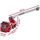Masina de Pompieri Interactiva, cu Scara Rotativa si Extensibila pana la 48 cm, cu Lumini Intermitente si Sunete Realiste, Roti Mobile cu Actionare Manuala, Indiggo, 3ani+, Rosu/Gri