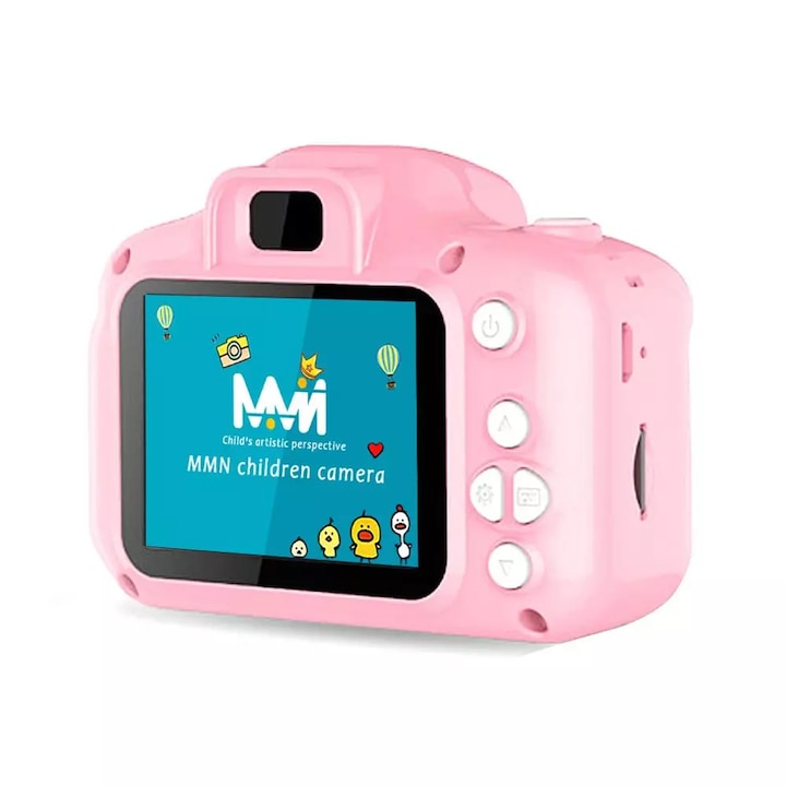 Pink Full HD digitális fotó/videokamera gyerekeknek játékokkal és fotóeffektusokkal