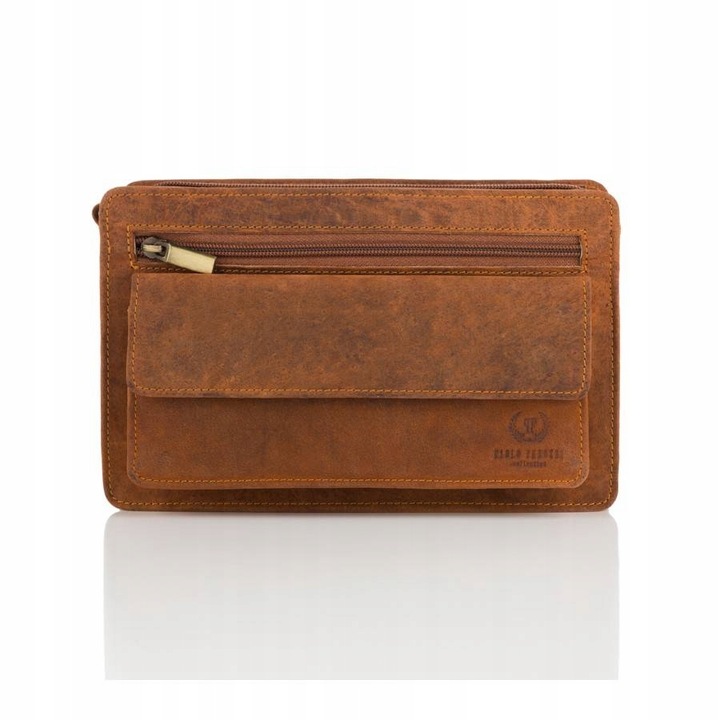 Мъжка чанта Paolo Peruzzi Естествена кожа 23х15 см Кафява