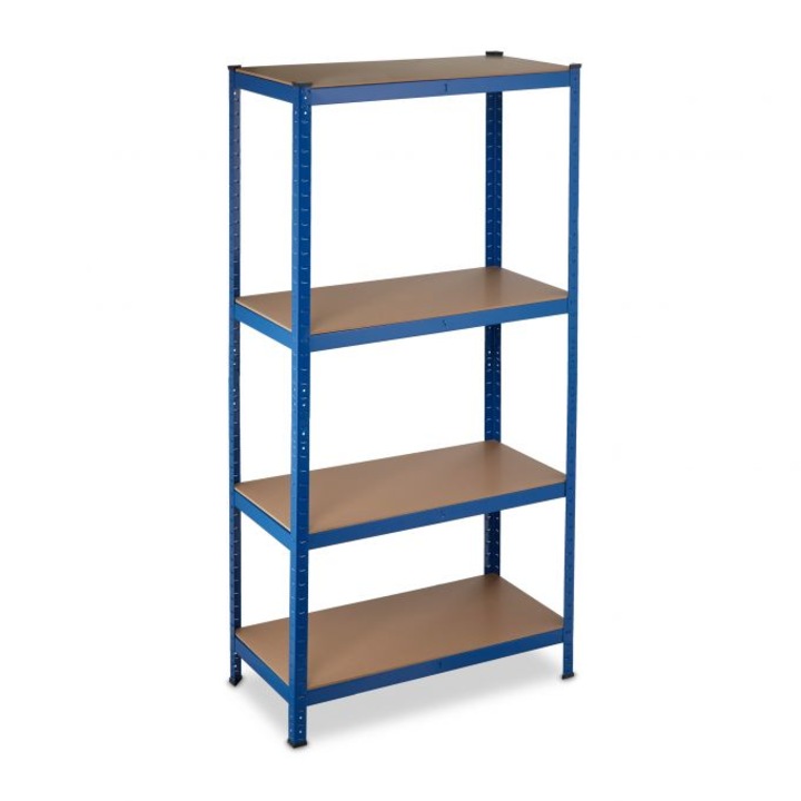 Raft metalic cu 4 polite, dimensiuni 180 x 90 x 45 cm, capacitate maxima incarcare pe nivel 265kg, albastru, Relaxdays