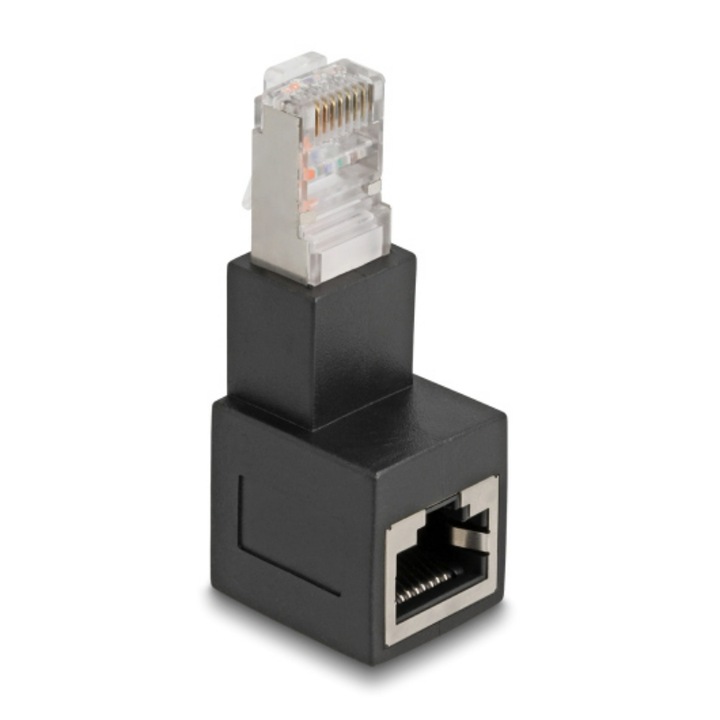 Adaptor de retea RJ45 Cat.6A in unghi 90 grade jos, Delock 87862
