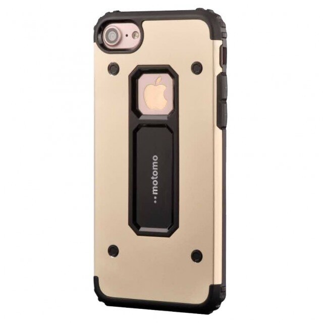 Capac de protectie Motomo Armor Hybrid (TPU si aluminiu) pentru Apple iPhone 7 Plus, Gold