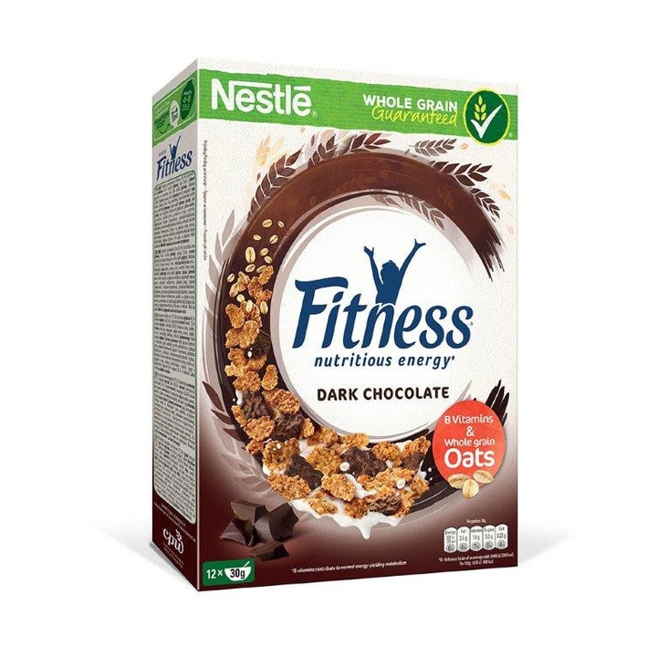 Зърнена закуска, NESTLÉ FITNESS, Тъмен Шоколад, 375 гр
