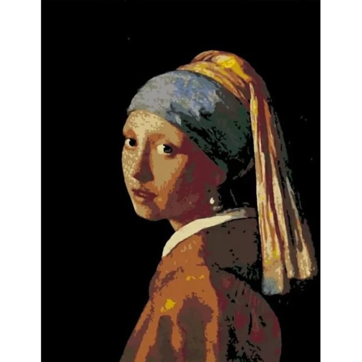 Комплект за Рисуване по Номера Rosa, Акрилни Бои, Стандарт, Момичето с перлената обица