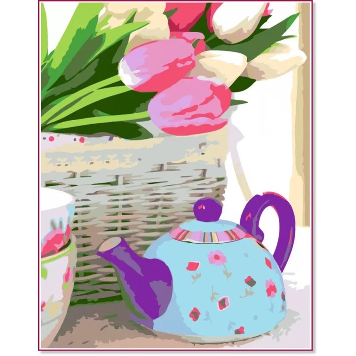 Комплект за Рисуване по Номера Rosa, Акрилни Бои, Стандарт, Лалета