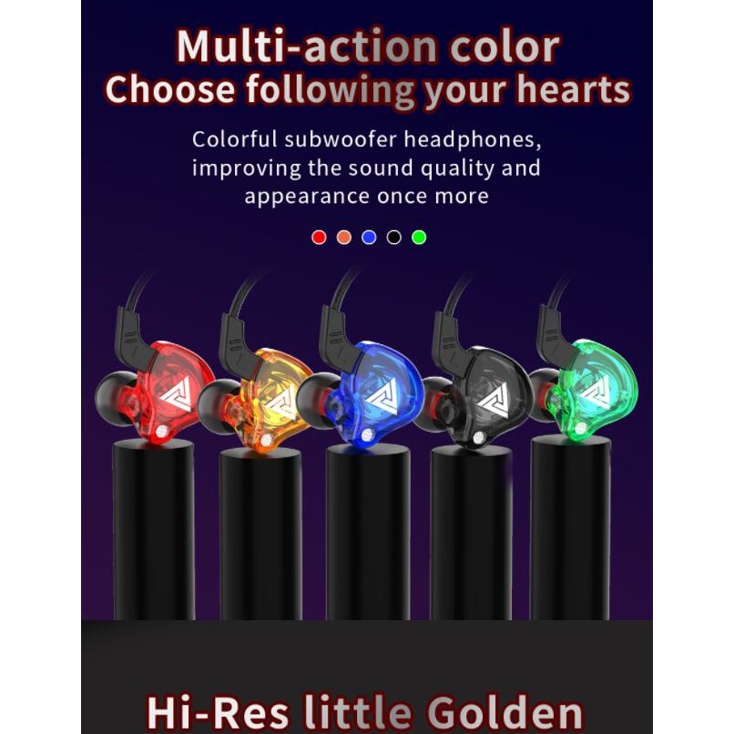 Casti audio QKZ-AK6, 1tech, Cu cablu, Microfon, Audio HiFi, 3.5 mm, Multicolor