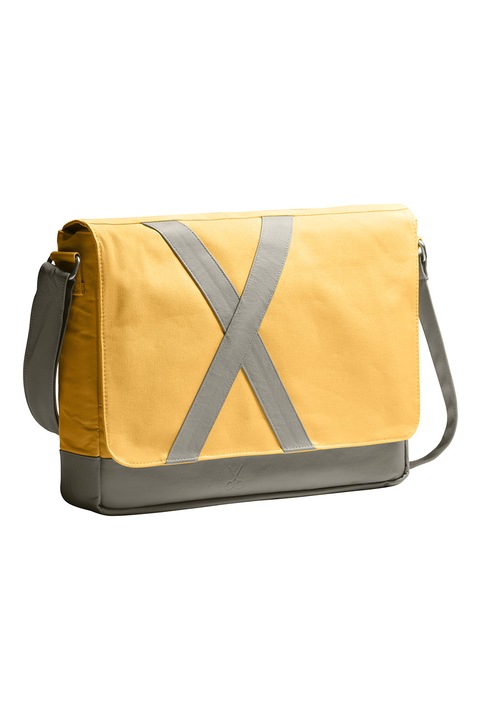 KAFT, Geanta messenger unisex Nevend, Galben sofran, Gri