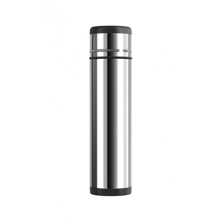 Termos de calatorie, Emsa, 1 l, Inox, Negru