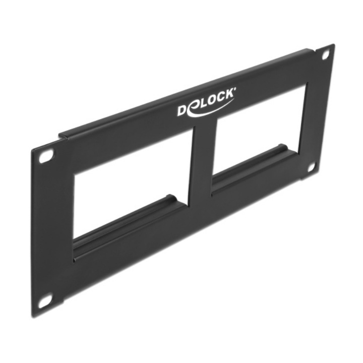 Delock Easy 45 10 patch panel kivágás 2 x 90,5 x 45,2 mm, 2U, fekete (DL-81379)