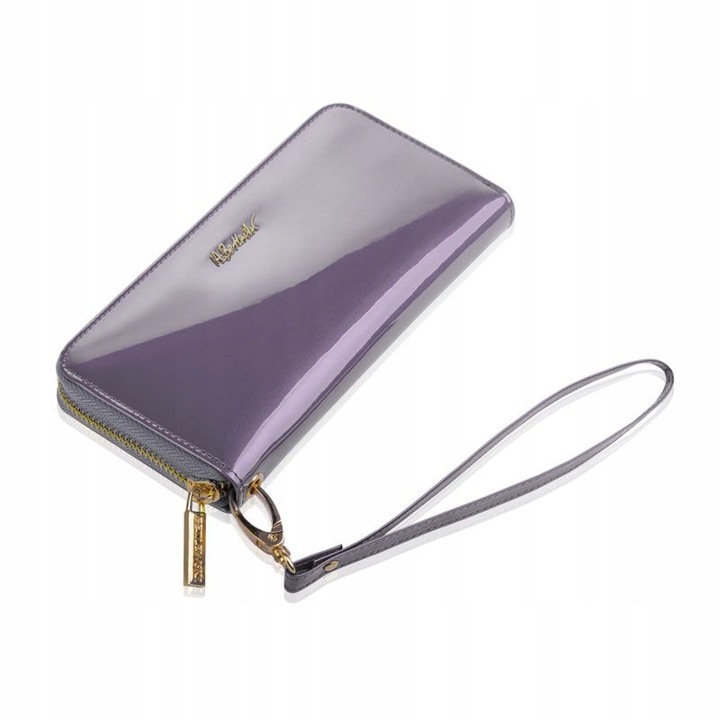 Portofel dama, Betlewski, Piele naturala, 19.5 x 9.5 x 2.5ewqg, Violet, 19.5 x 9.5 x 2.5 cm