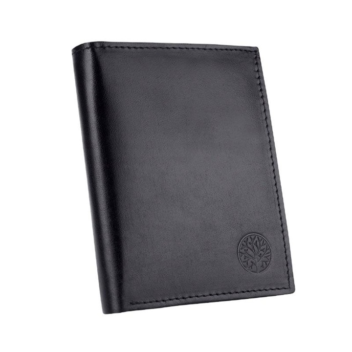 Portofel barbati, Betlewski, Piele naturala, Negru