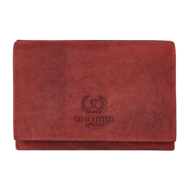 Paolo Peruzzi noi velur penztarca, Piros, 13 x 9 x 4