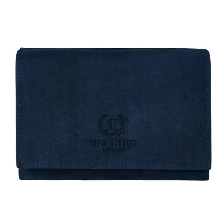 Paolo Peruzzi noi velur penztarca, Tengerészkék, 13 x 9 x 4