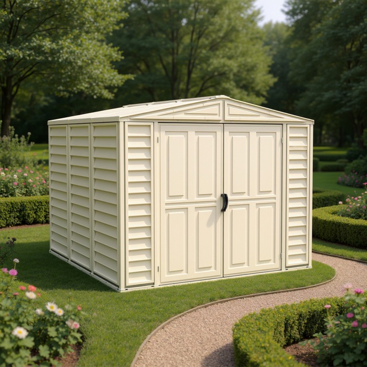 Casuta de gradina DuraMate 8 x 8, 239.7 x 239.7 x 185.5 cm, Ivoire