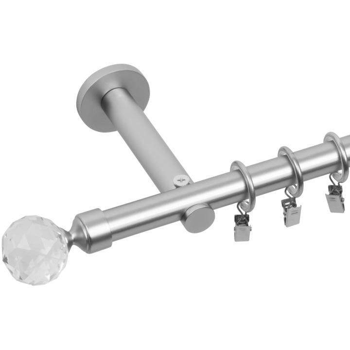 Galerie metalica moderna singulara 19mm Belluna Crom mat 260 cm