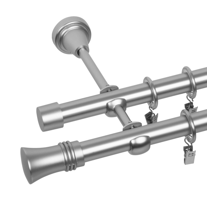 Galerie metalica dubla 19/19mm Prince Crom mat 320 cm