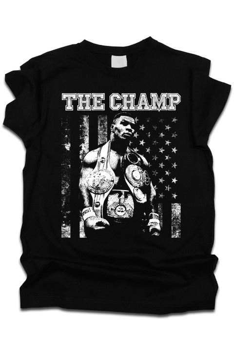 Póló, K-off, fekete, Mike Tyson The Champ, M