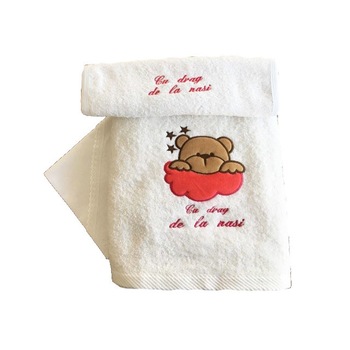 Trusou botez brodat, alb cu roz Trusou botez brodat, alb cu roz