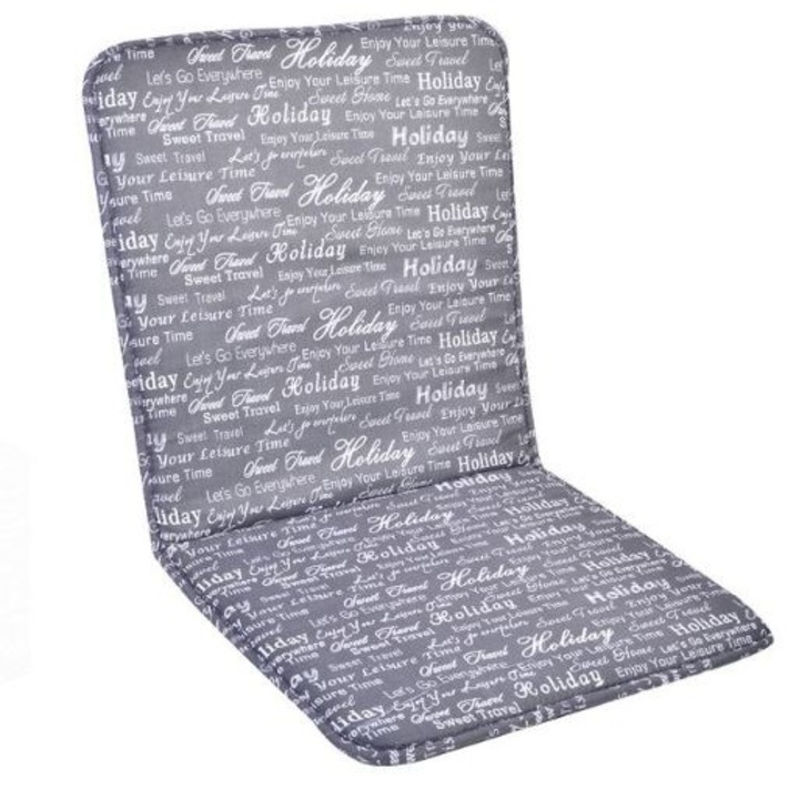 Perna scaun cu spatar, sistem de prindere, alb/gri, model text,, 42x86x3 cm
