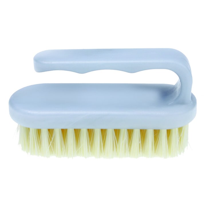 Perie unghii cu maner, Polipropilena, PVC, 90 x 35 x 45 mm, Albastru