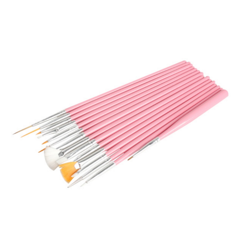 Set 15 Pensule Manichiura Nail Art - Roz