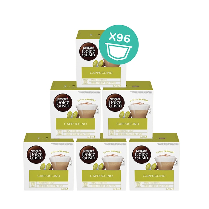 Кафе капсули NESCAFE® Dolce Gusto ® Cappuccino, 48 напитки, Голям пакет, 6 кутии