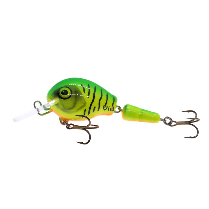 Vobler articulat Wobbler Vidra Atomic Chub Jointed 5cm, 7gr, Sinking, FT (Fire Tiger) pentru clean, pastrav, biban, stiuca si salau