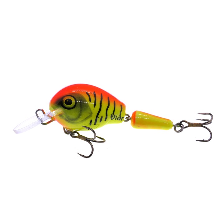 Vobler articulat Wobbler Vidra Atomic Chub Jointed 5cm, 7gr, Sinking, HT (Hot Tiger) pentru clean, pastrav, biban, stiuca si salau