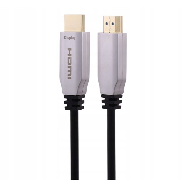 Cablu HDMI tata - HDMI tata, 2.1, Ultra High Speed, 8K, 60HZ, 4K, 10 m, Negru/Gri