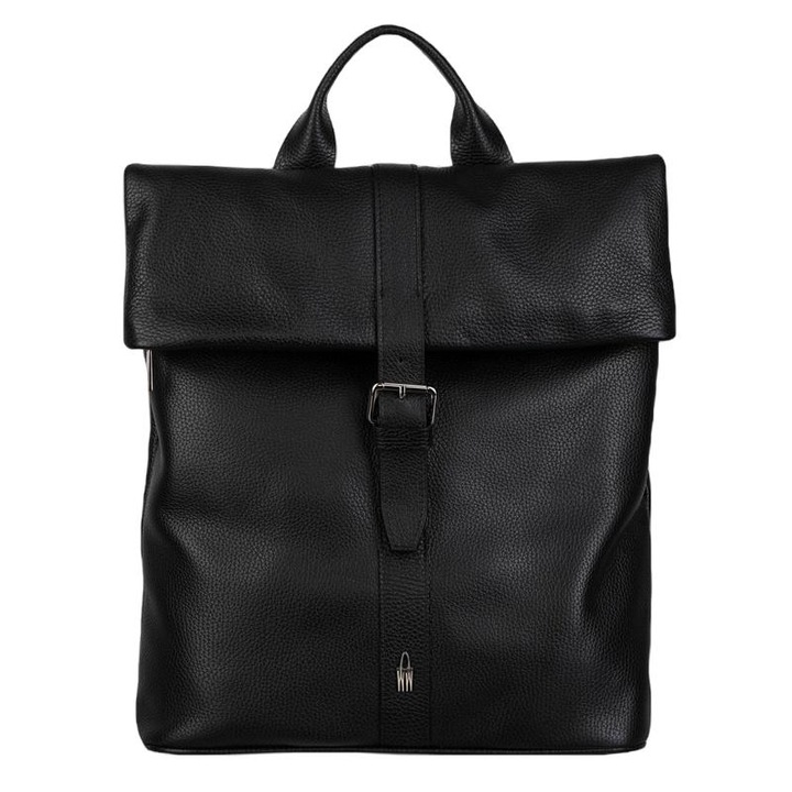 Rucsac de dama, Wojewodzic, Piele naturala, 32x38,5x11cm, Negru
