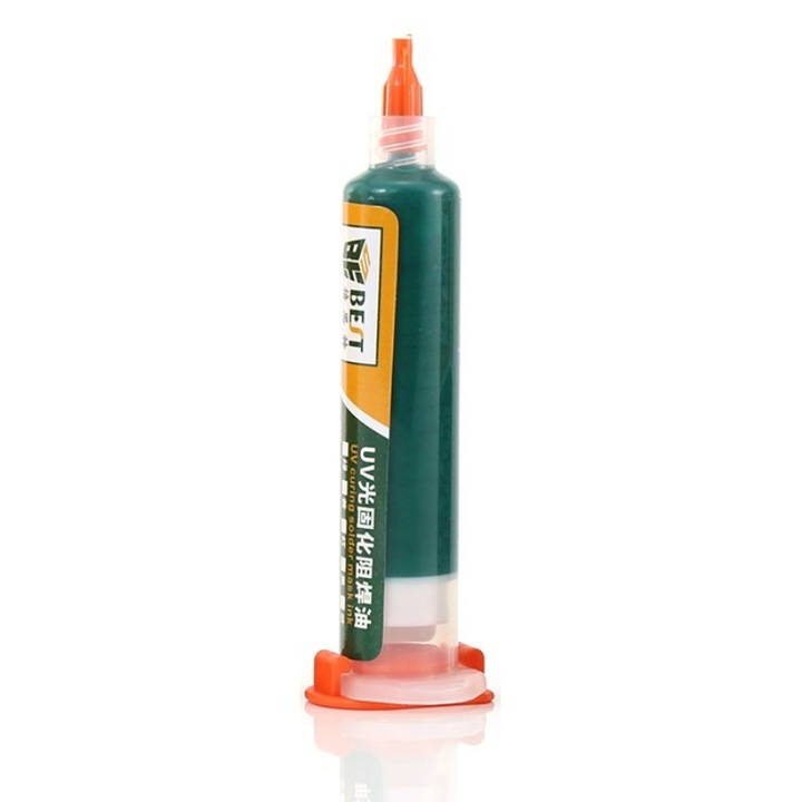 Pasta de lipit pentru placi PCB verde, Best BST-UVH900, 10 ml
