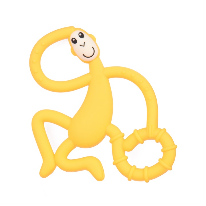 Бебешка играчка за зъби, HAPPY MONKEY, силикон без бисфенол А, хранителен силикон, гингивален пръстен, жълт