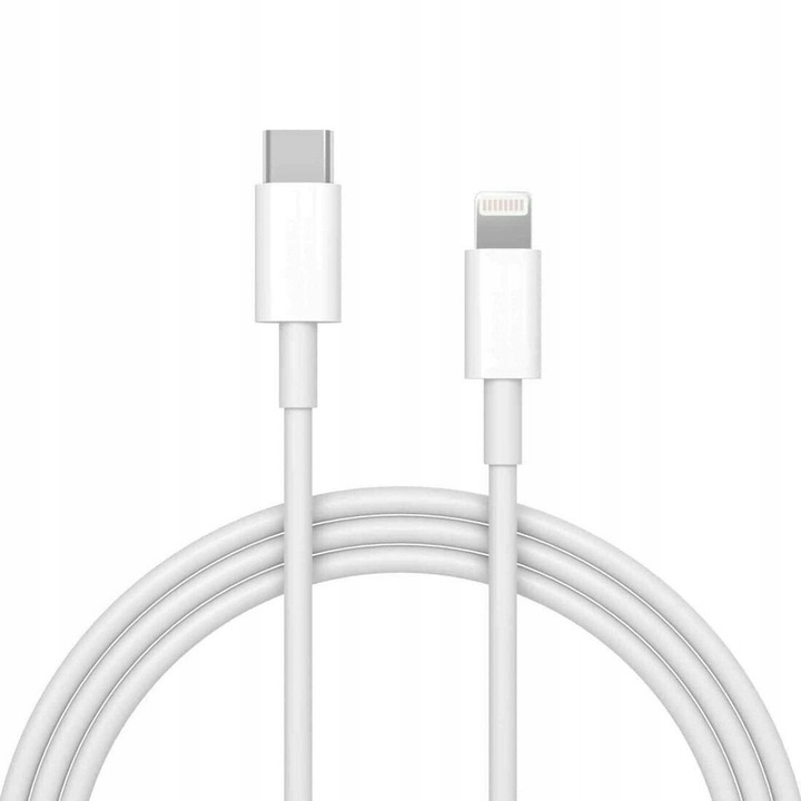 USB C - Кабел за зареждане Lightning, Quick Charge 3.0, 40 W, 100 см, Бял