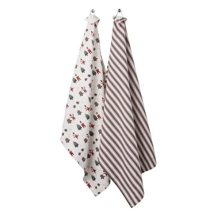 Set 2 prosoape de bucatarie Craciun, 50x70 cm, Multicolor