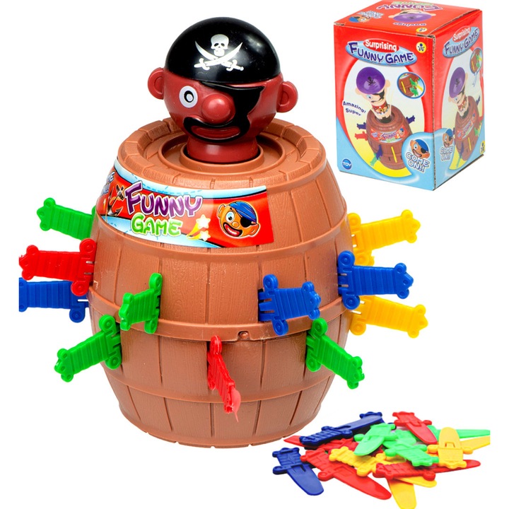 Игра пират Toy, Настолна, 16 меча, 9x6 см, Многоцветна