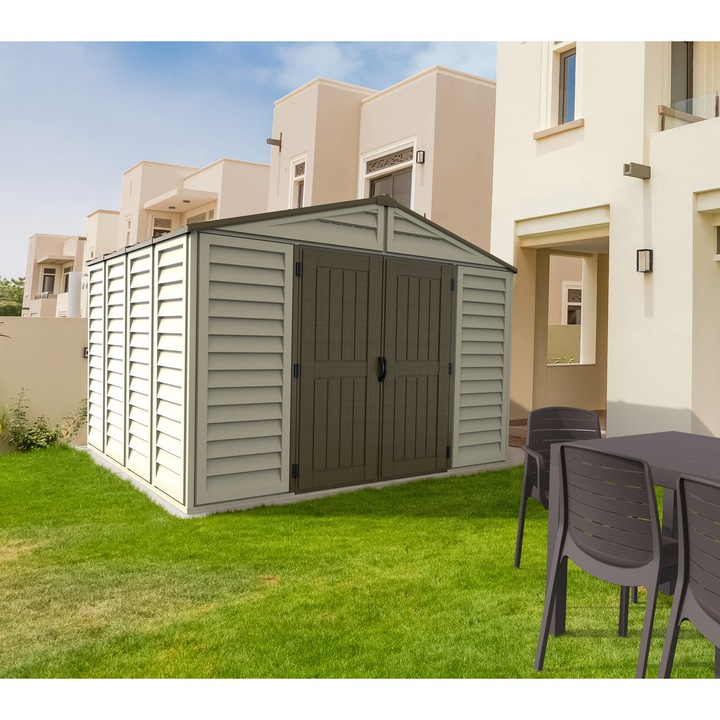 Градинска къща WoodBridge Plus 10.5 x 10.5, 326 x 324.8 x 233.2 см, кафява