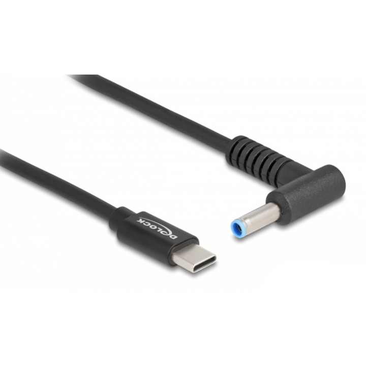 Cablu de alimentare, Delock, USB-C, HP, Negru