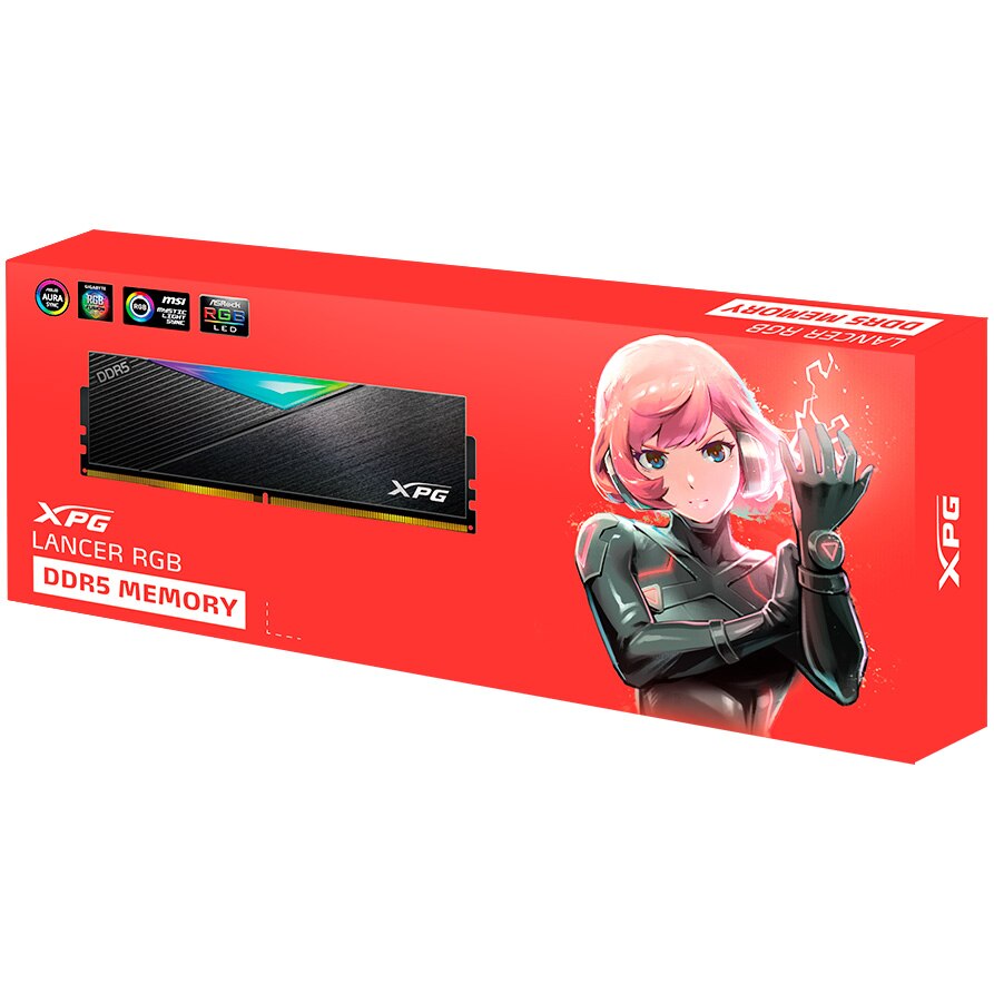 Memorie RAM ADATA XPG LANCER RGB, 32GB DDR5 5600MHz CL36, Dual
