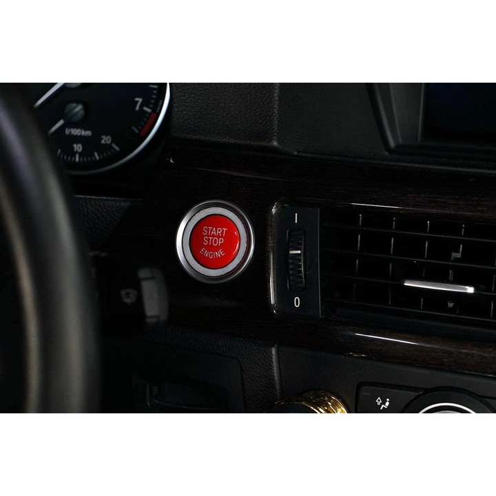 Gombfedél Start Stop BMW E90 E60 E70 E71 E82 E84 E92 E93 E61, piros
