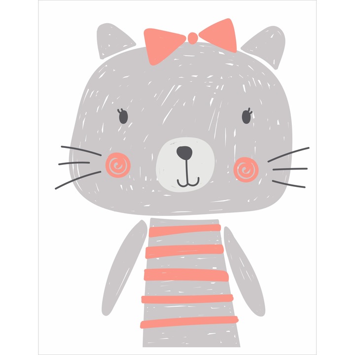 Gyermek poszter A4, PoStar, 21x30 cm, szürke/rózsaszín