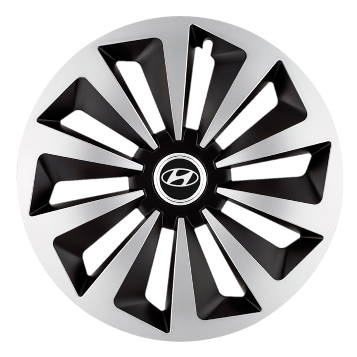 Set 4 capace roti Fox dual crom R16 pentru gama auto Hyundai