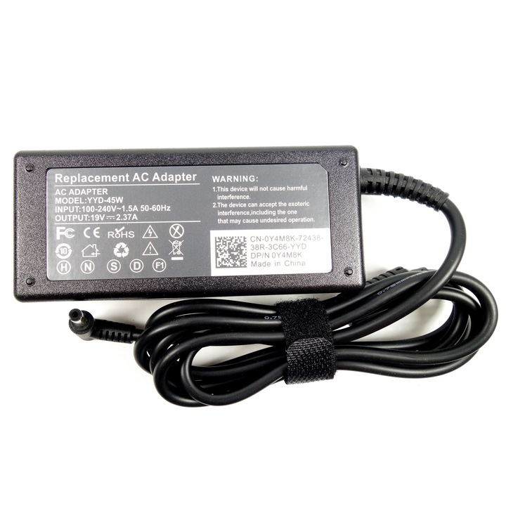 Adaptor incarcator pentru laptop Asus, 19V/2.37A, 45W, 4x1.35mm, Negru