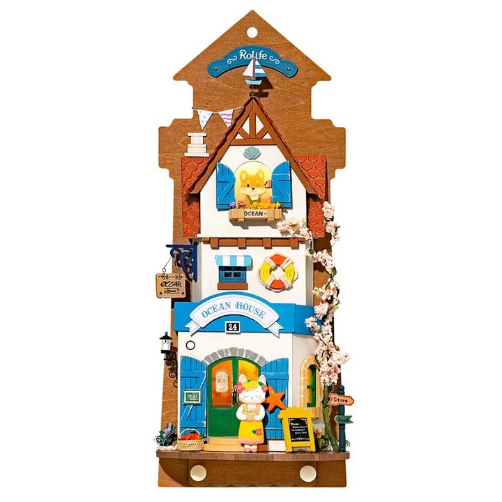 Rolife 3D Puzzle, Sziget álomvilla DIY Falra függő miniatűr ház, 122 db-os