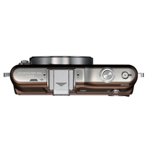 Olympus E-PM1, 12.3MP, Brown + Obiectiv EZ-M1442 II R, Silver