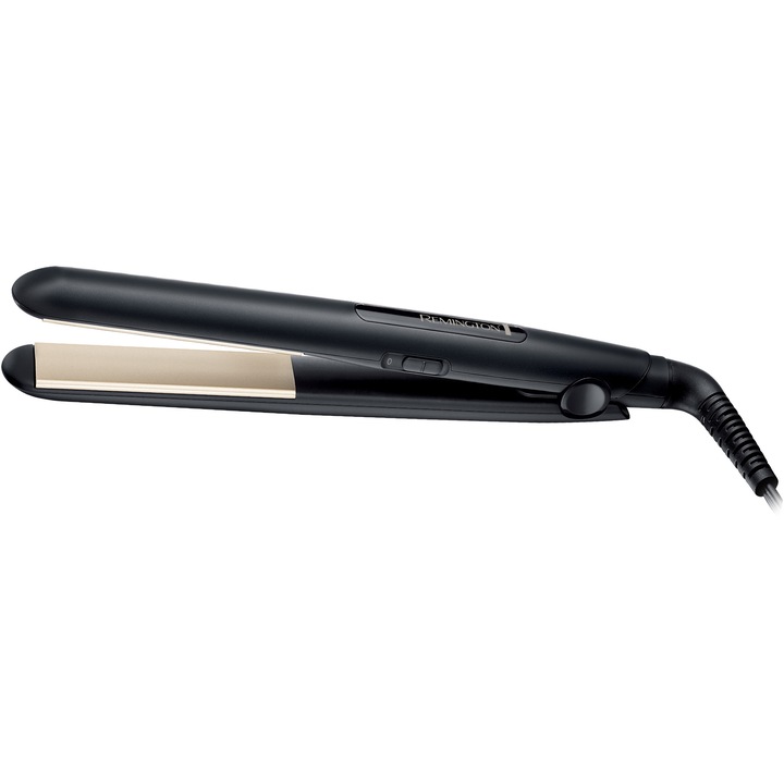 Placa de indreptat parul Remington Ceramic Slim S1510, Invelis ceramic, Temperatura 220 ºC, Negru