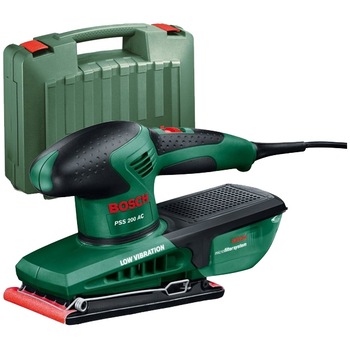 Slefuitor cu vibratii Bosch PSS 200 AC, 200 W, 24.000 OPM, 5.5 m/s² vibratie + microfiltru + foaie abraziva + valiza din plastic Slefuitor cu vibratii Bosch PSS 200 AC, 200 W, 24.000 OPM, 5.5 m/s² vibratie + microfiltru + foaie abraziva + valiza din plastic