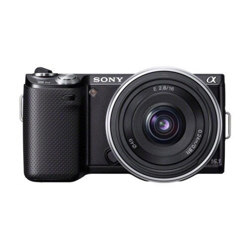Sony NEX-5N, 16.1MP, Black + Obiectiv 18-55mm, Silver + 16mm