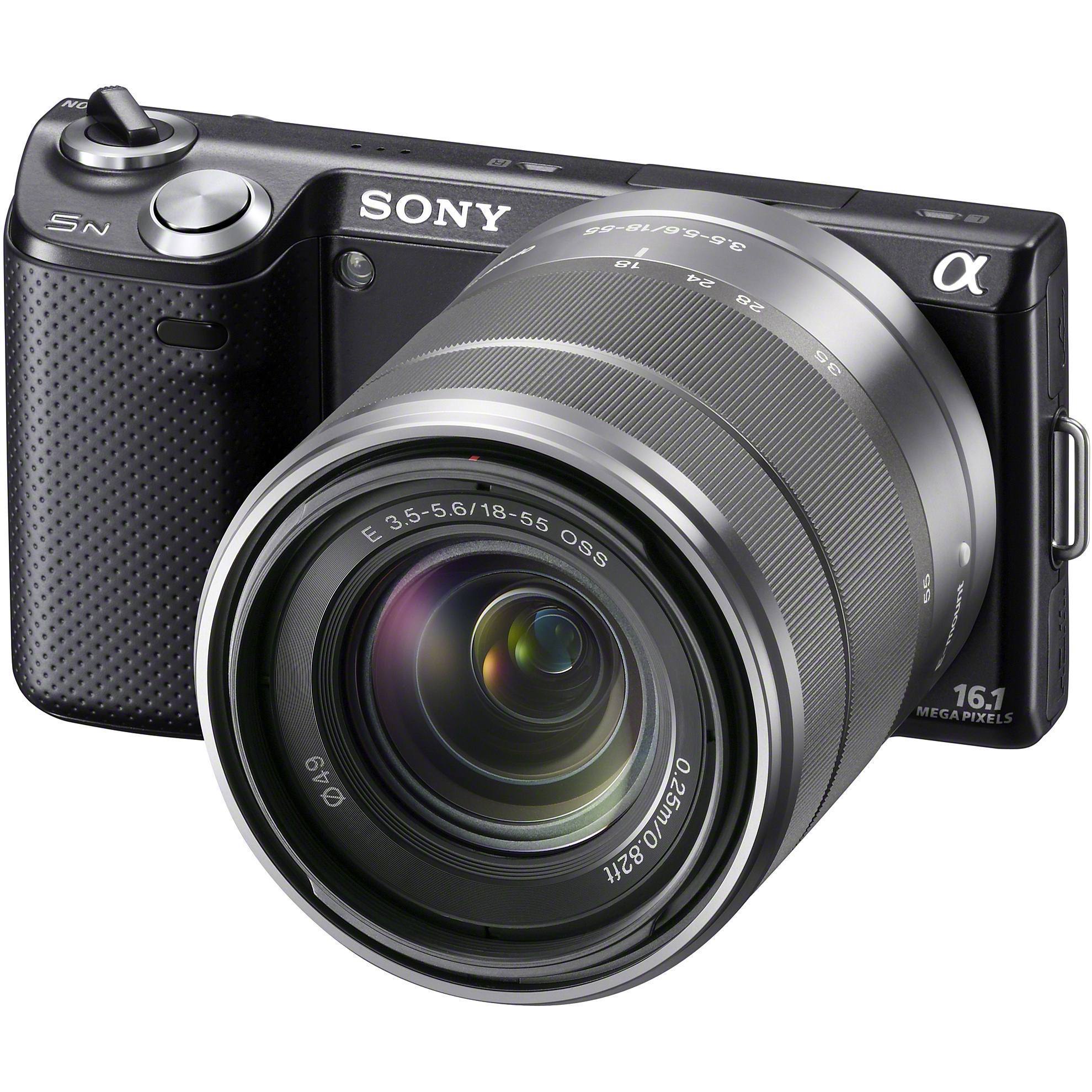 Sony NEX-5N, 16.1MP, Black + Obiectiv 18-55mm, Silver + 16mm