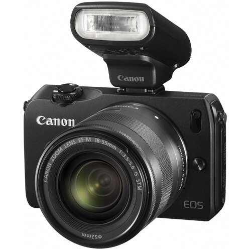 Canon EOS-M, 18MP, Black + Obiectiv EF-M 18-55mm - eMAG.ro