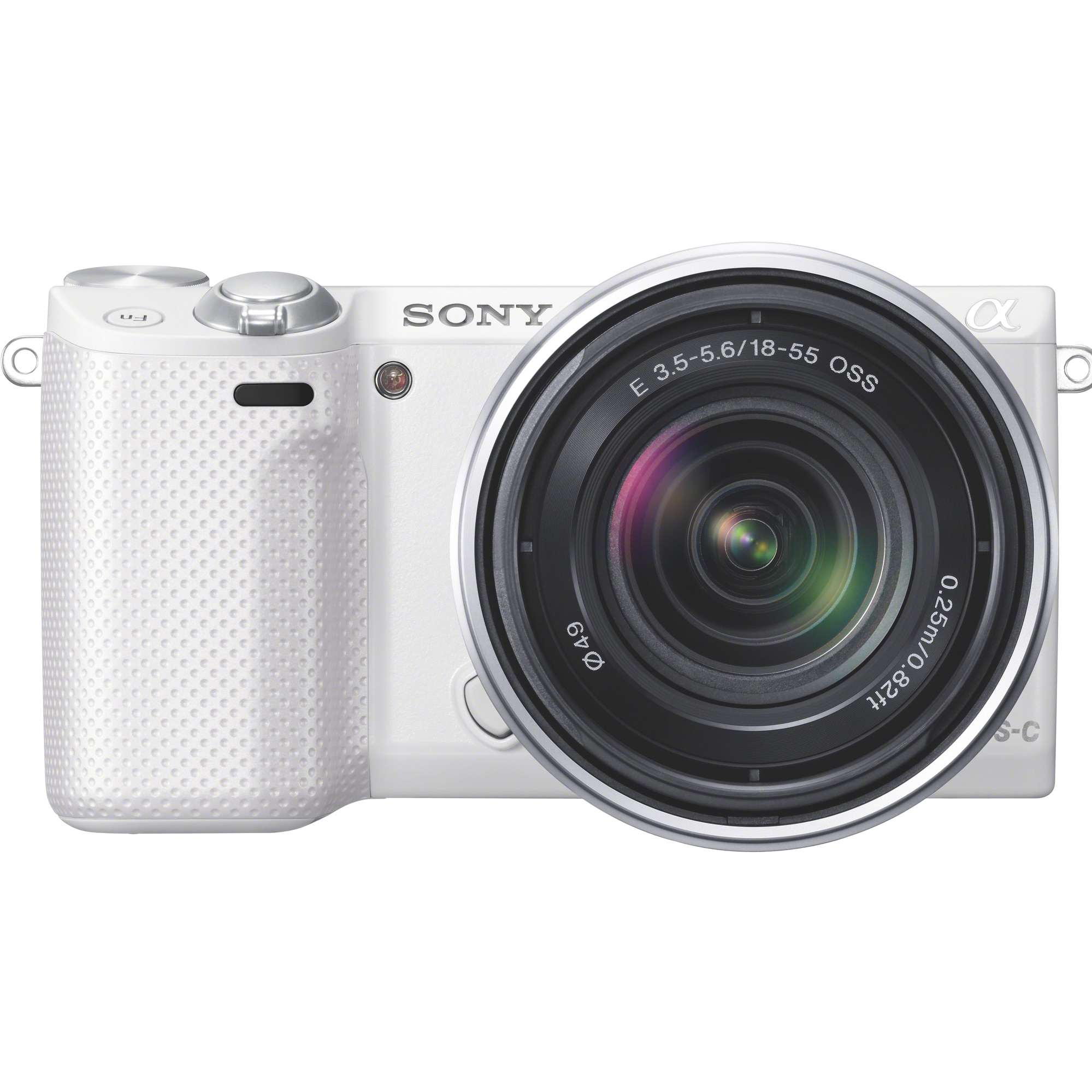 SONY NEX-5R ホワイト Sony NEX-5R, 16.1MP, White + Obiectiv 18-55mm, Silver - eMAG.ro